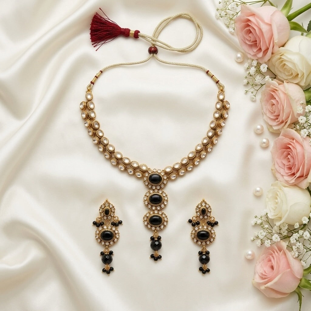 Polki Necklace Set - E004JW