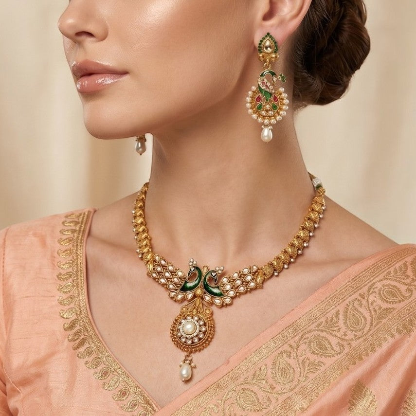 Polki Necklace Set - E004K2