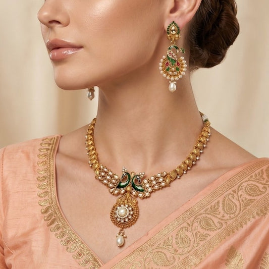 Polki Necklace Set - E004K2