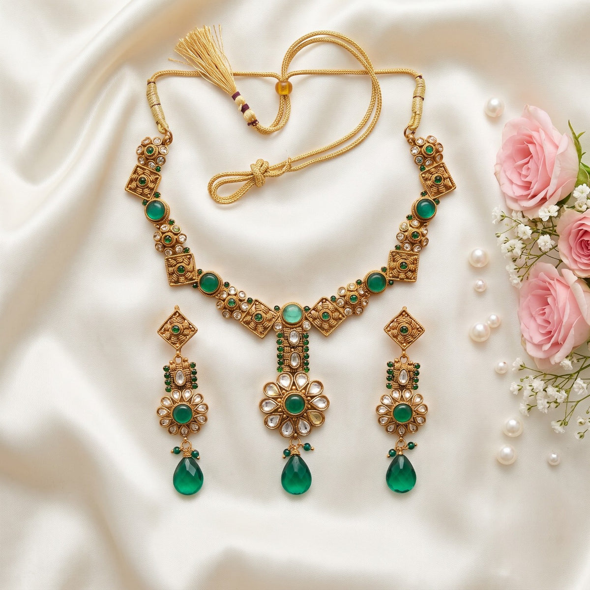Kiara Polki Necklace Set