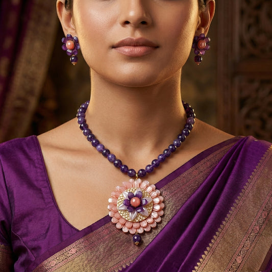 Reva Kundan Pendent Set