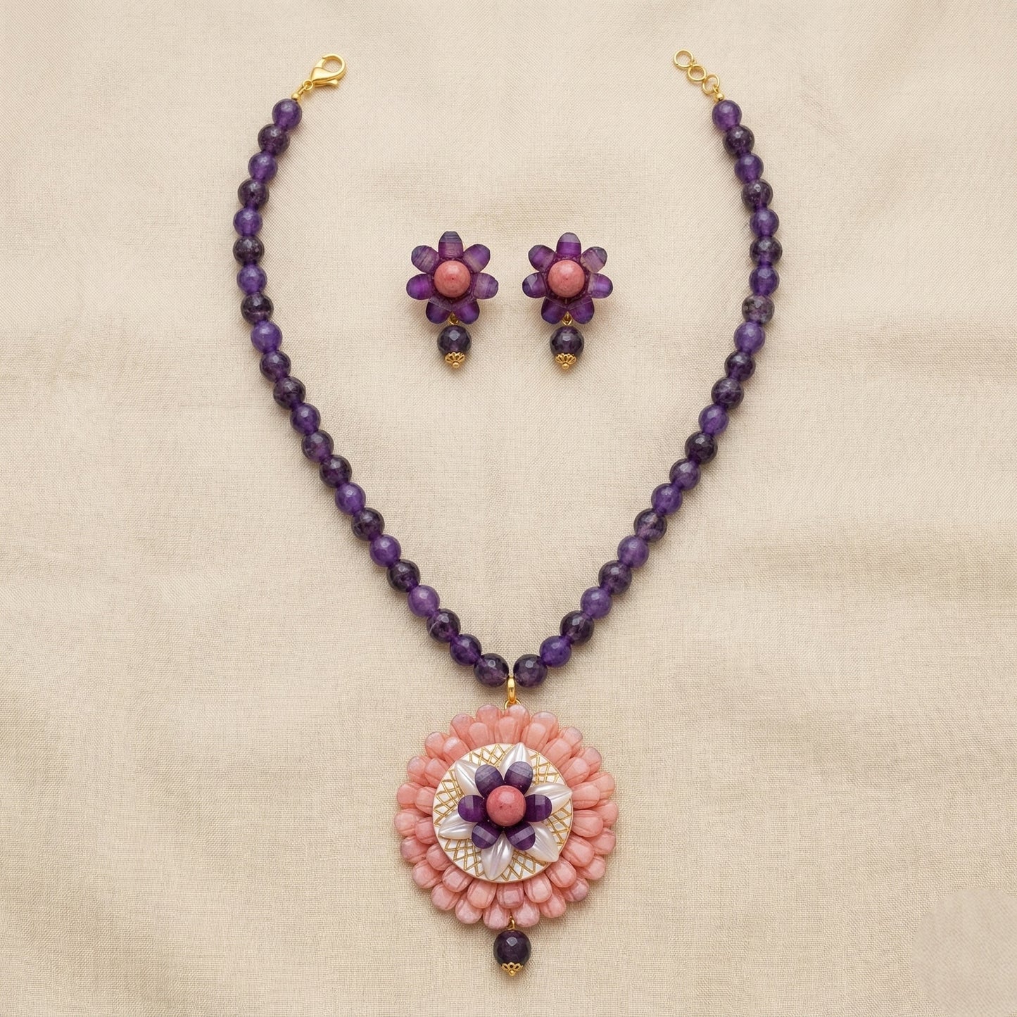 Reva Kundan Pendent Set
