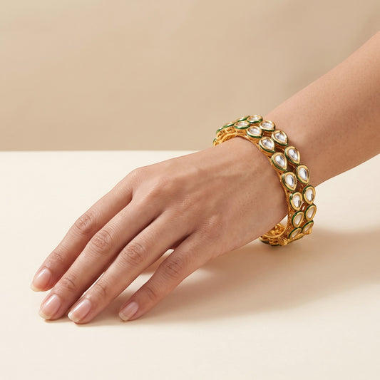 Kundan Bangles -2X6 - 2X4
