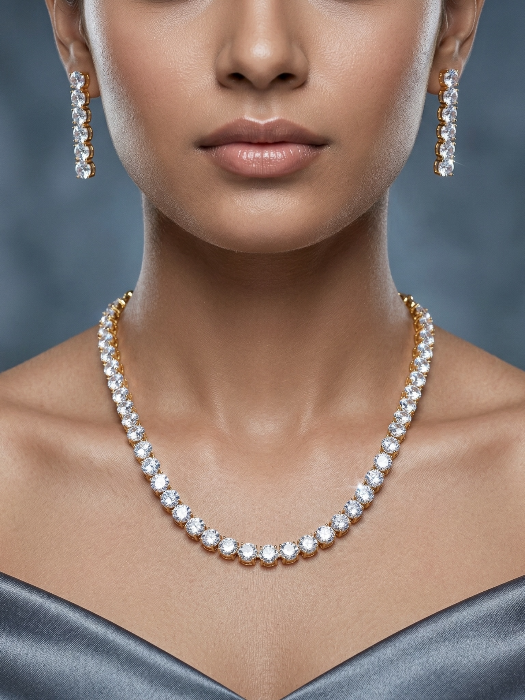 Zoe Zircon Gold-Plated Necklace Set