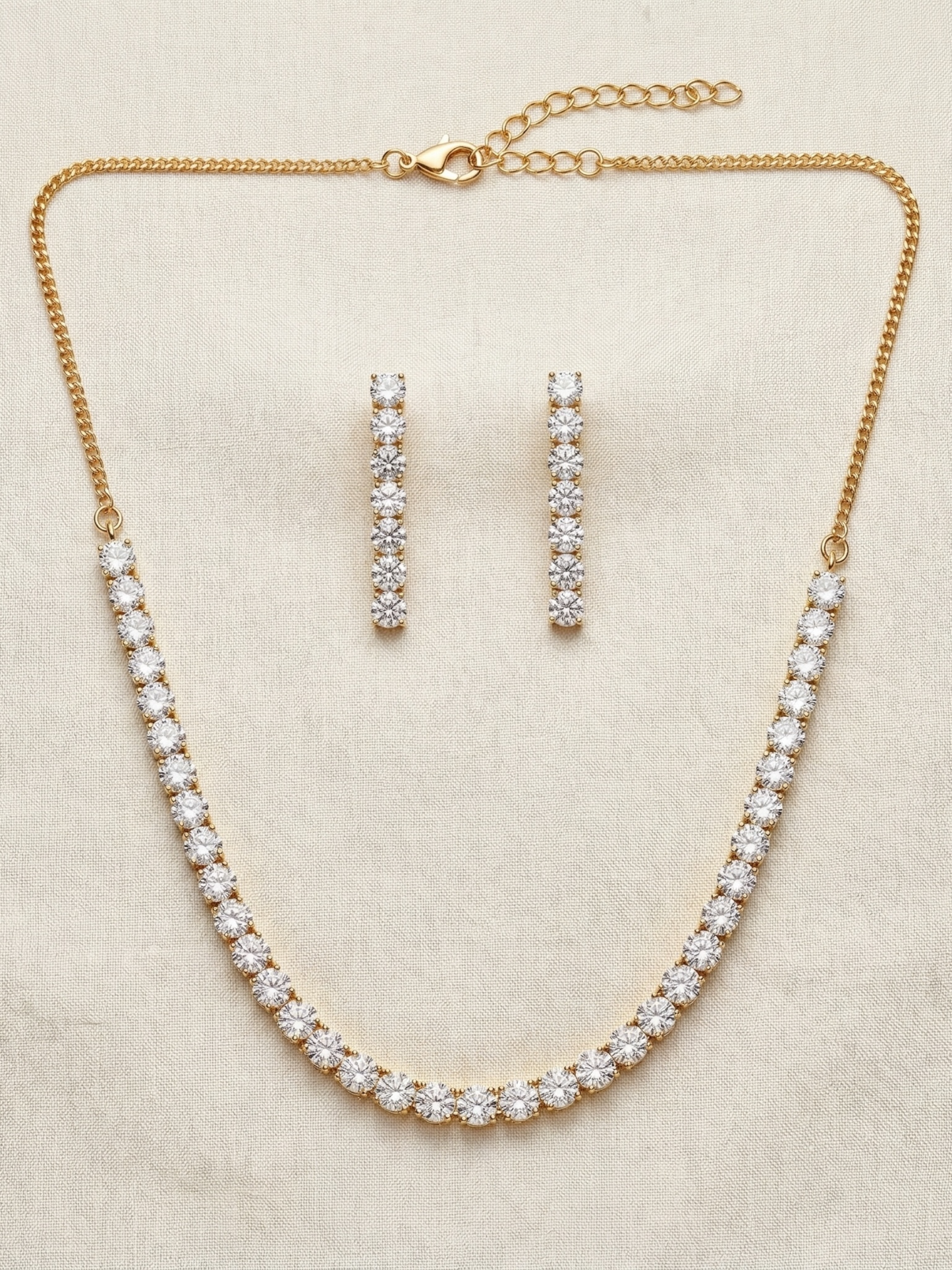 Zoe Zircon Gold-Plated Necklace Set