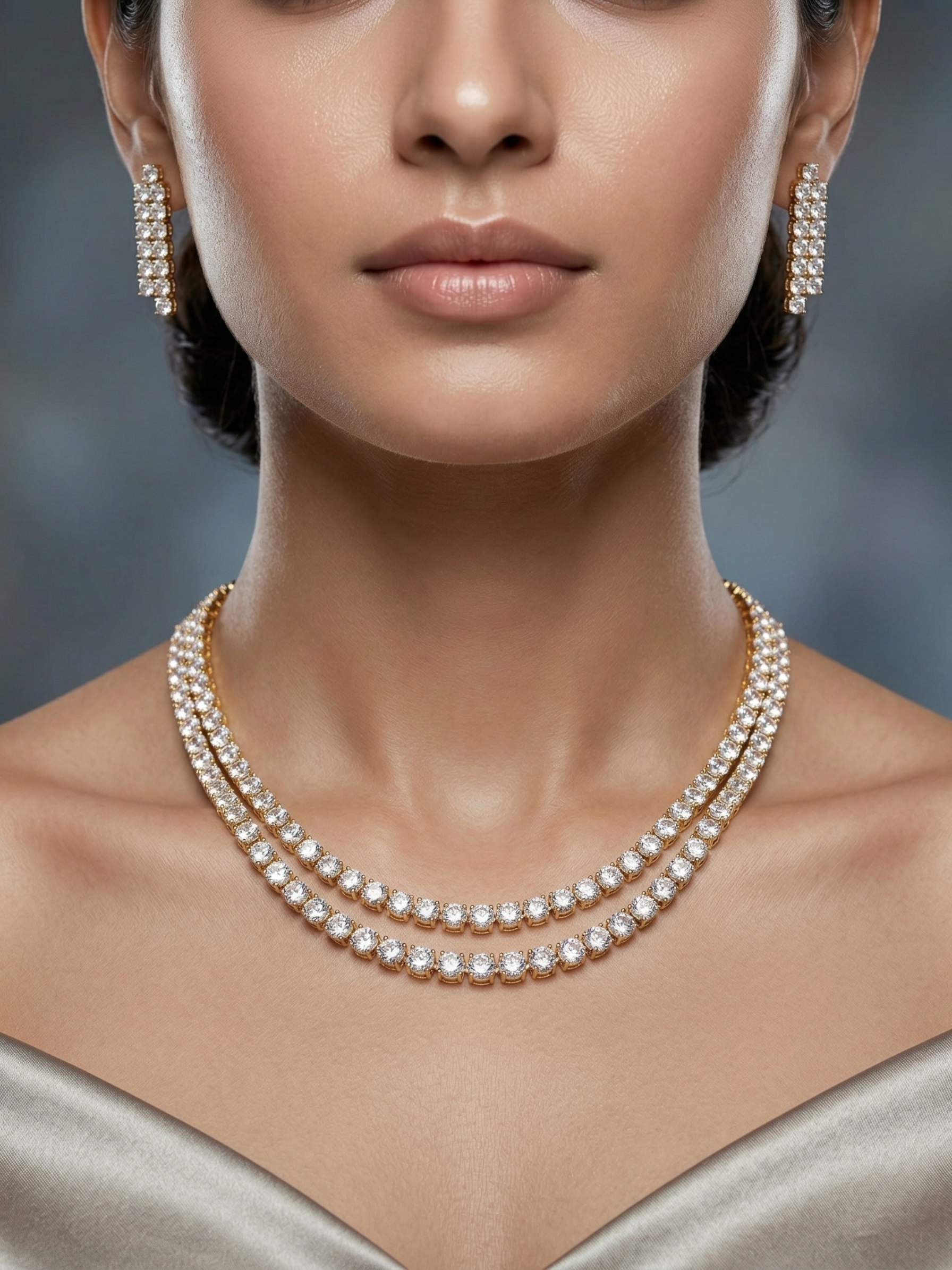 Stella Zircon Gold-Plated Necklace Set