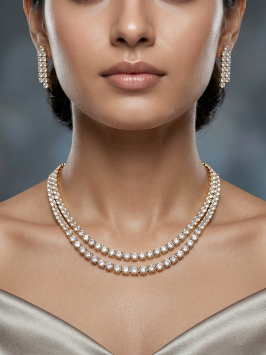 Stella Zircon Gold-Plated Necklace Set
