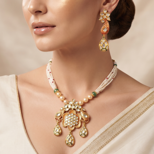 Kamini Kundan Pendent Set