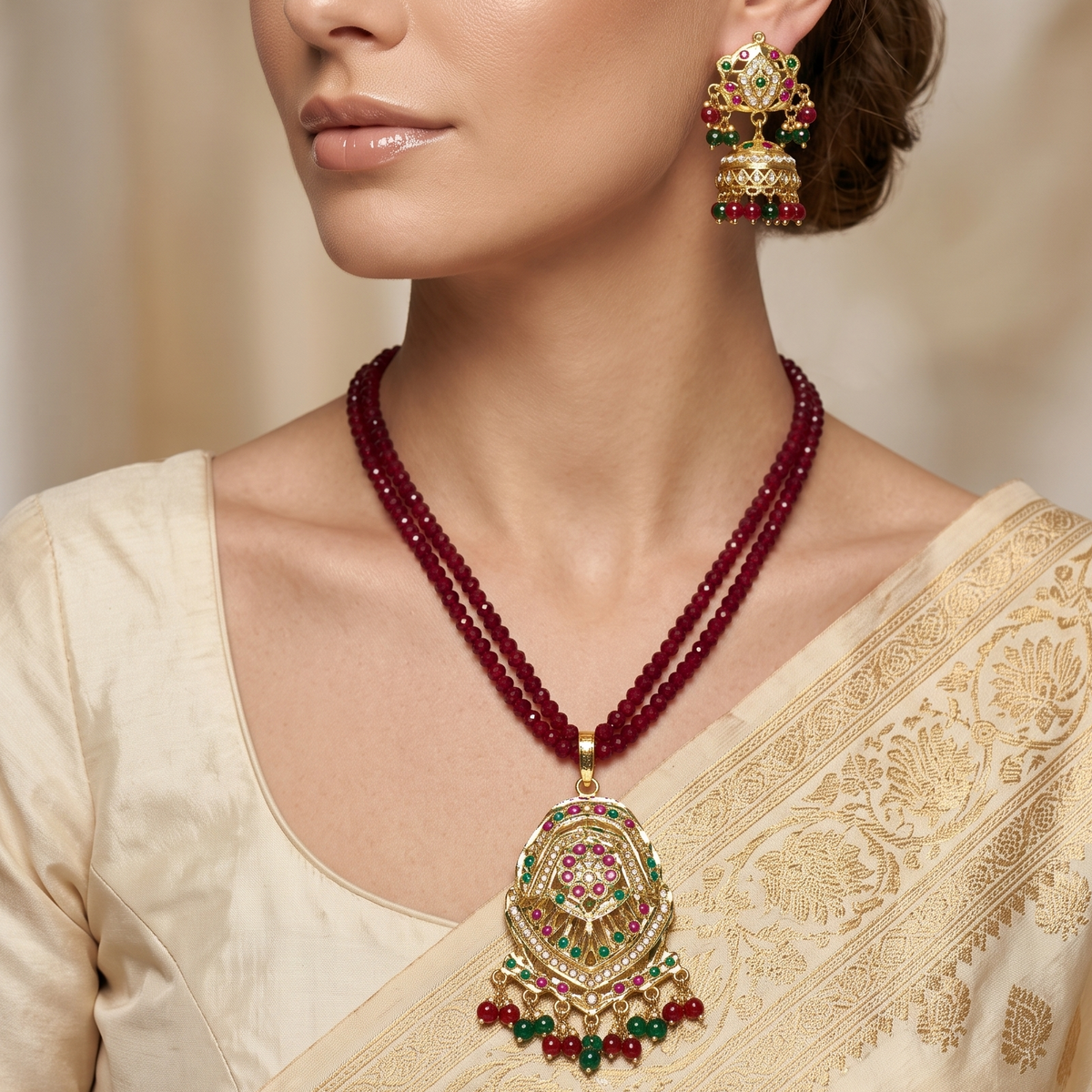 Nisha Jadau Necklace Set