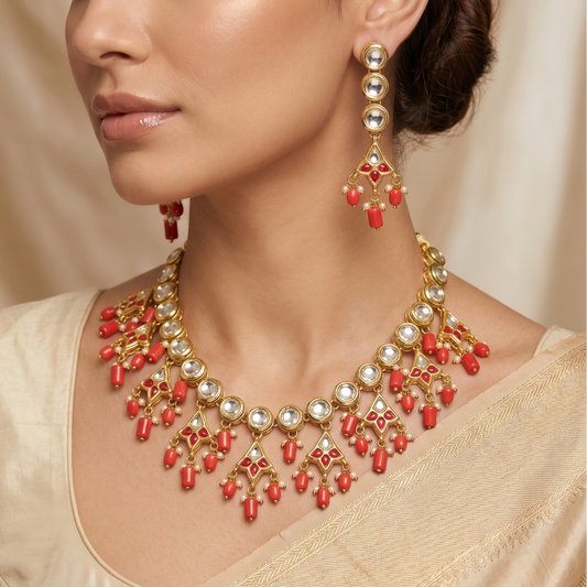 Tanisha Kundan Necklace Set