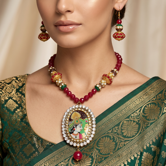 Ritika Kundan Pendent Set