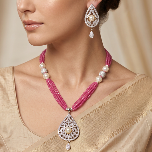 Yukti Zircon Pendent Set