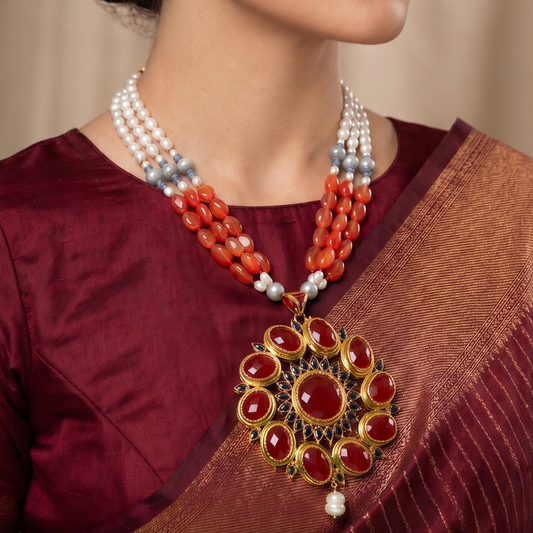 Sakshi Semi-Pr. Navratan Necklace