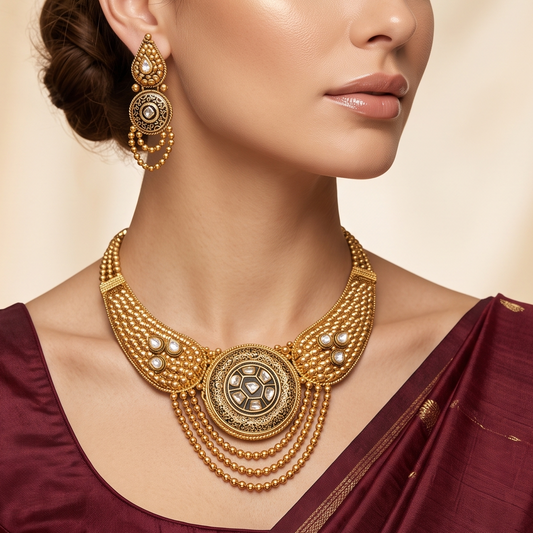 Tanishka Polki Necklace Set