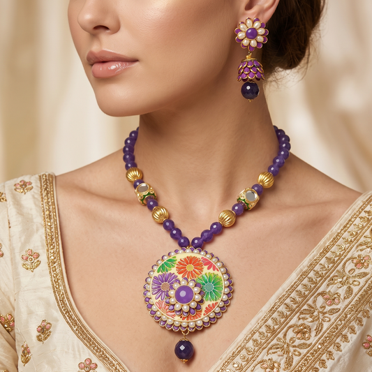 Anika Kundan Pendent Set
