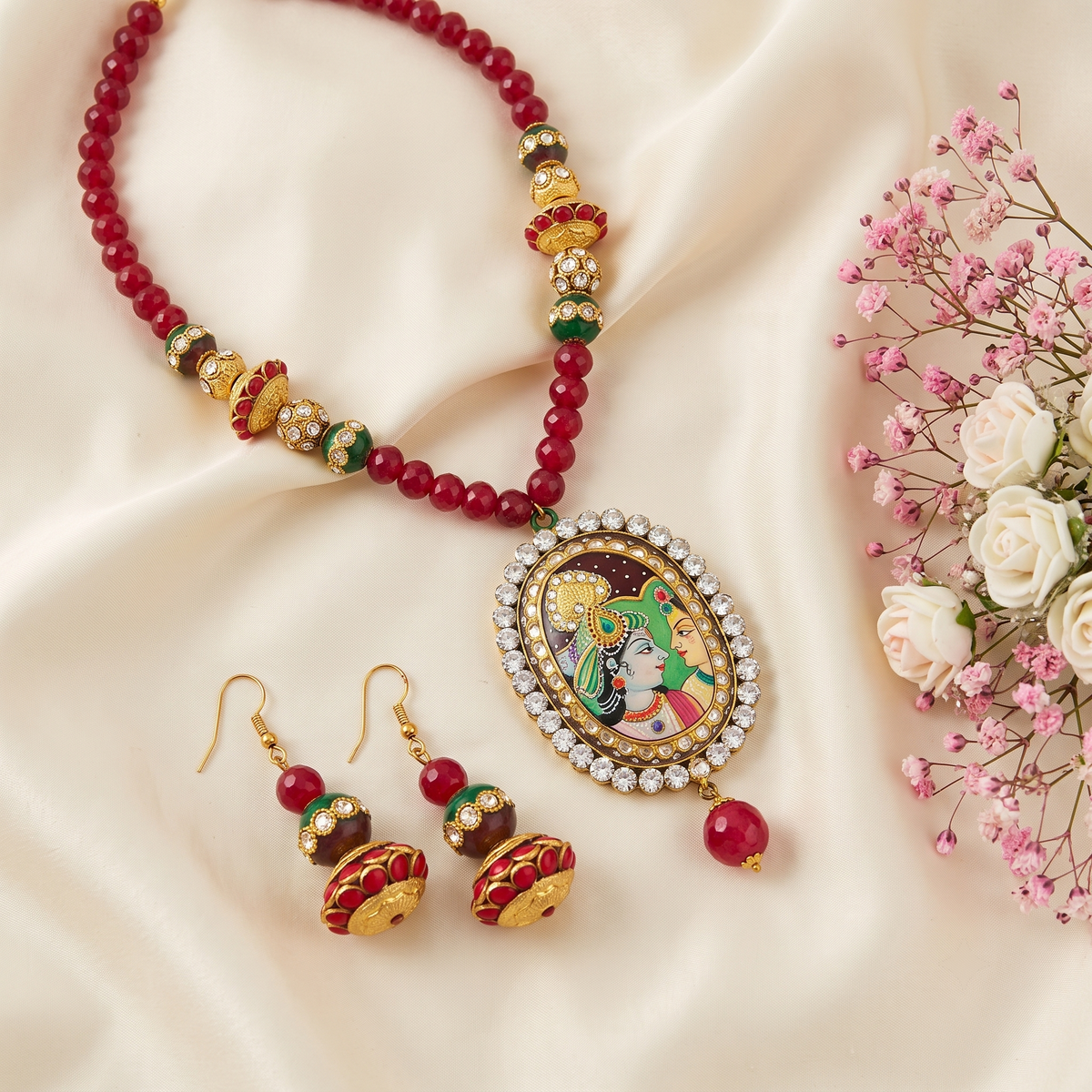 Ritika Kundan Pendent Set
